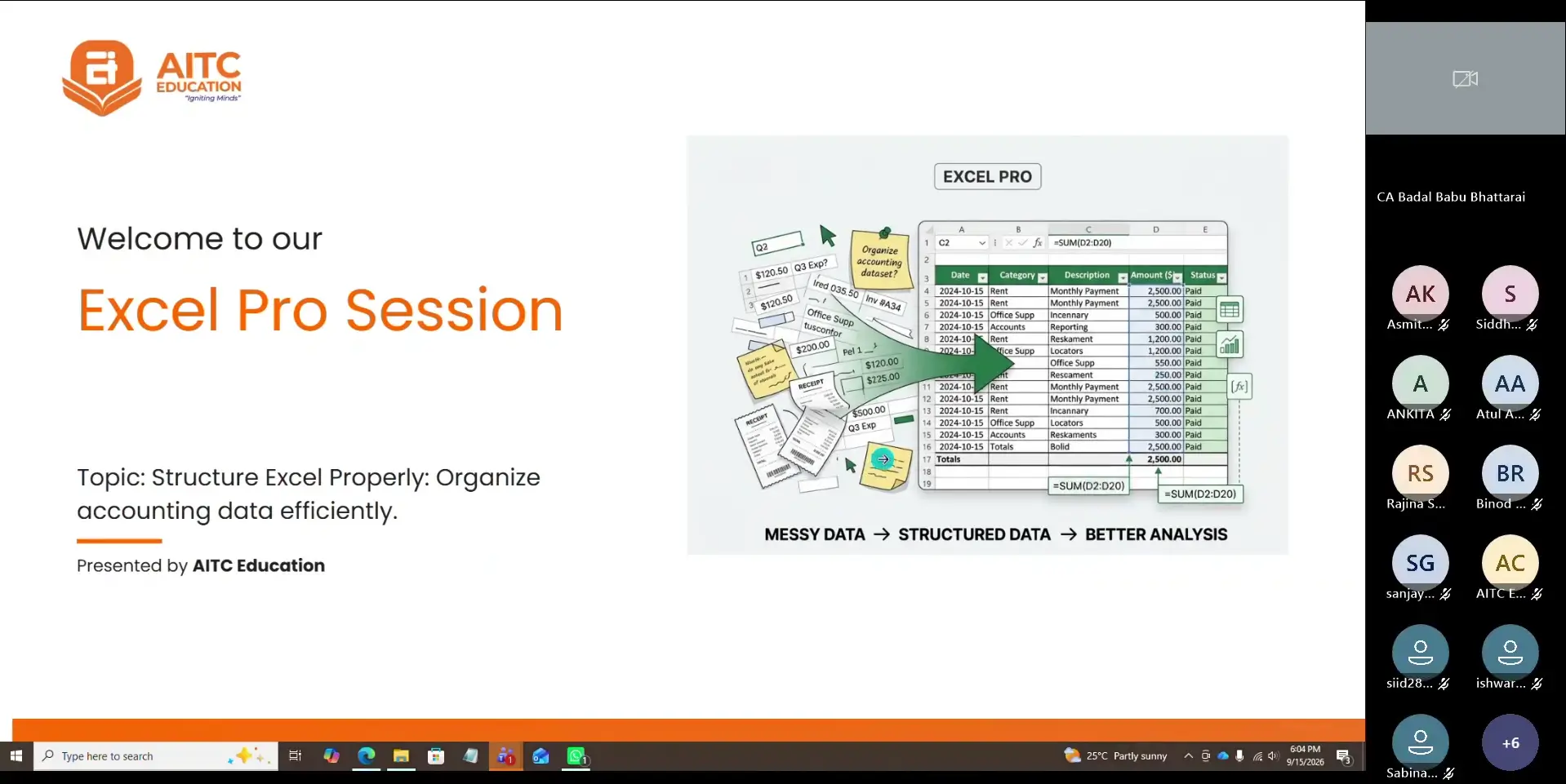 Practical Excel Workshop for Accounting Professionals 1